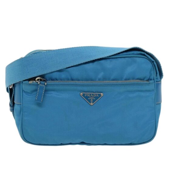 PRADA Shoulder Bag Nylon Light Blue Auth 75426V - Picture 1 of 15
